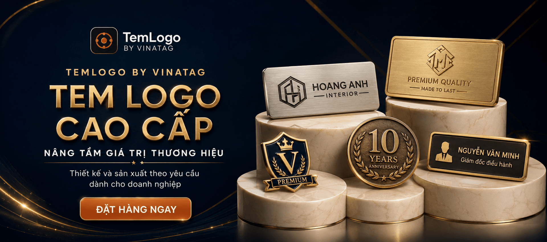 TemLogo giới thiệu bộ sưu tập tem nhãn, huy hiệu, huy chương, bảng tên và móc khóa cao cấp